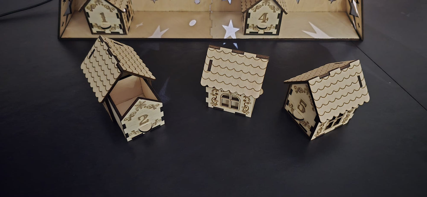 🎄 Calendrier de l’Avent en bois à monter soi - même – Création artisanale 🎄 - Elograv'art