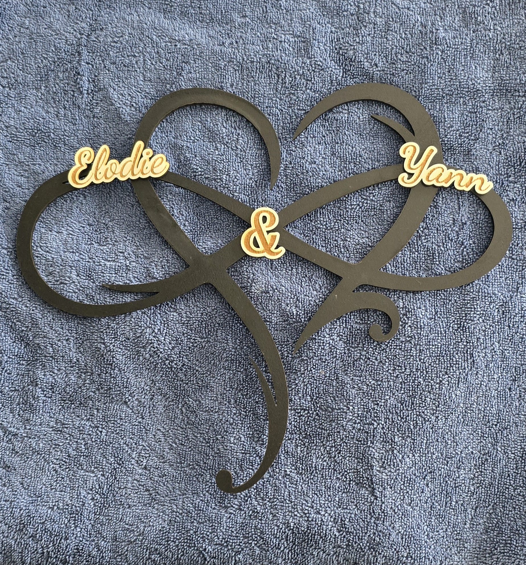 💖 Cœur Infini & Double Cœur – Personnalisé avec 2 Prénoms - Elograv'art