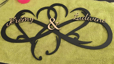💖 Cœur Infini & Double Cœur – Personnalisé avec 2 Prénoms - Elograv'art