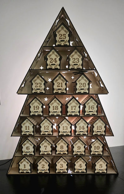 🎄 Calendrier de l’Avent en bois à monter soi - même – Création artisanale 🎄 - Elograv'art