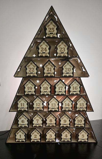 🎄 Calendrier de l’Avent en bois à monter soi - même – Création artisanale 🎄 - Elograv'art