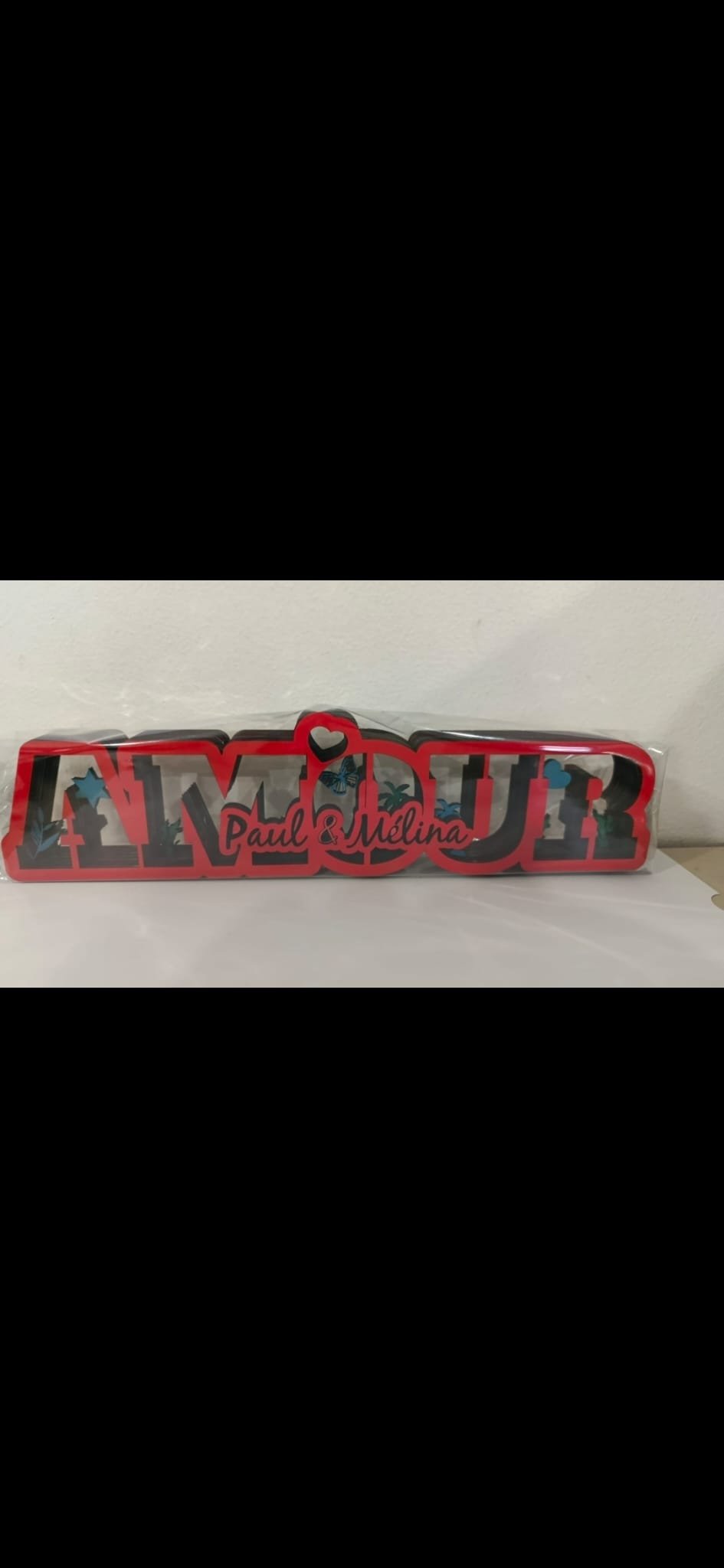 ❤️ Décoration AMOUR personnalisée – avec prénoms au choix - Elograv'art