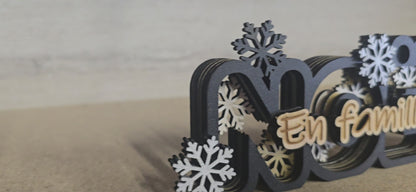 Décoration de Noël "En Famille" – Bois découpé et gravé au laser