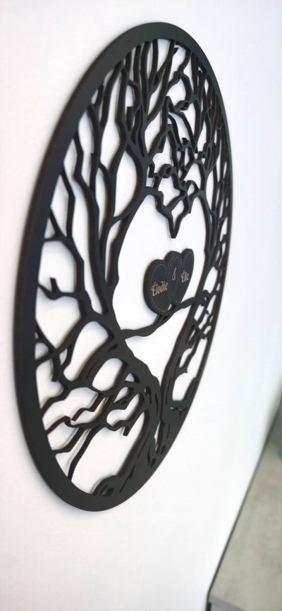 Idée Saint Valentin Arbre de Vie & Cœurs entrelacés prénoms - Elograv'art