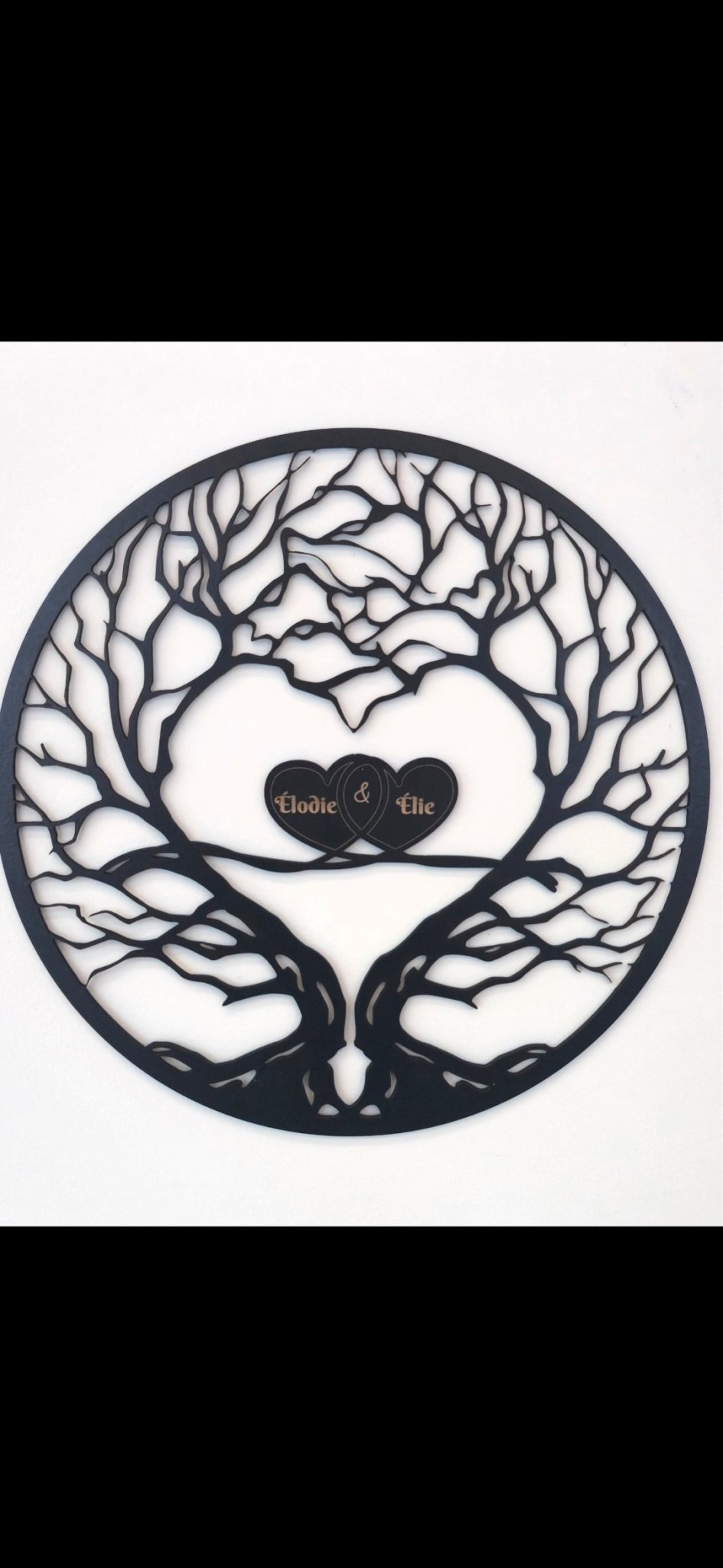 Idée Saint Valentin Arbre de Vie & Cœurs entrelacés prénoms - Elograv'art