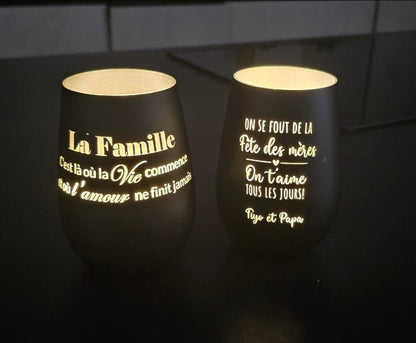 ⭐ Photophore Personnalisé – Gravure au Choix | Création Artisanale - Elograv'art