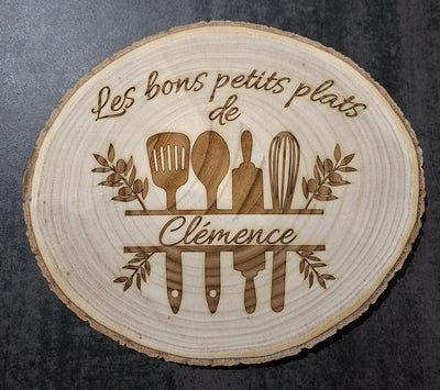 Dessous de Plat Personnalisé – « Les bons petits plats de … » - Elograv'art