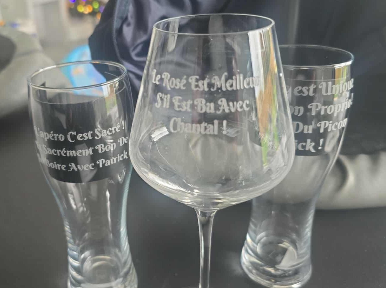 🍷🍺 Verre à Vin ou Verre à Bière 100% Personnalisé – Gravure Laser - Elograv'art